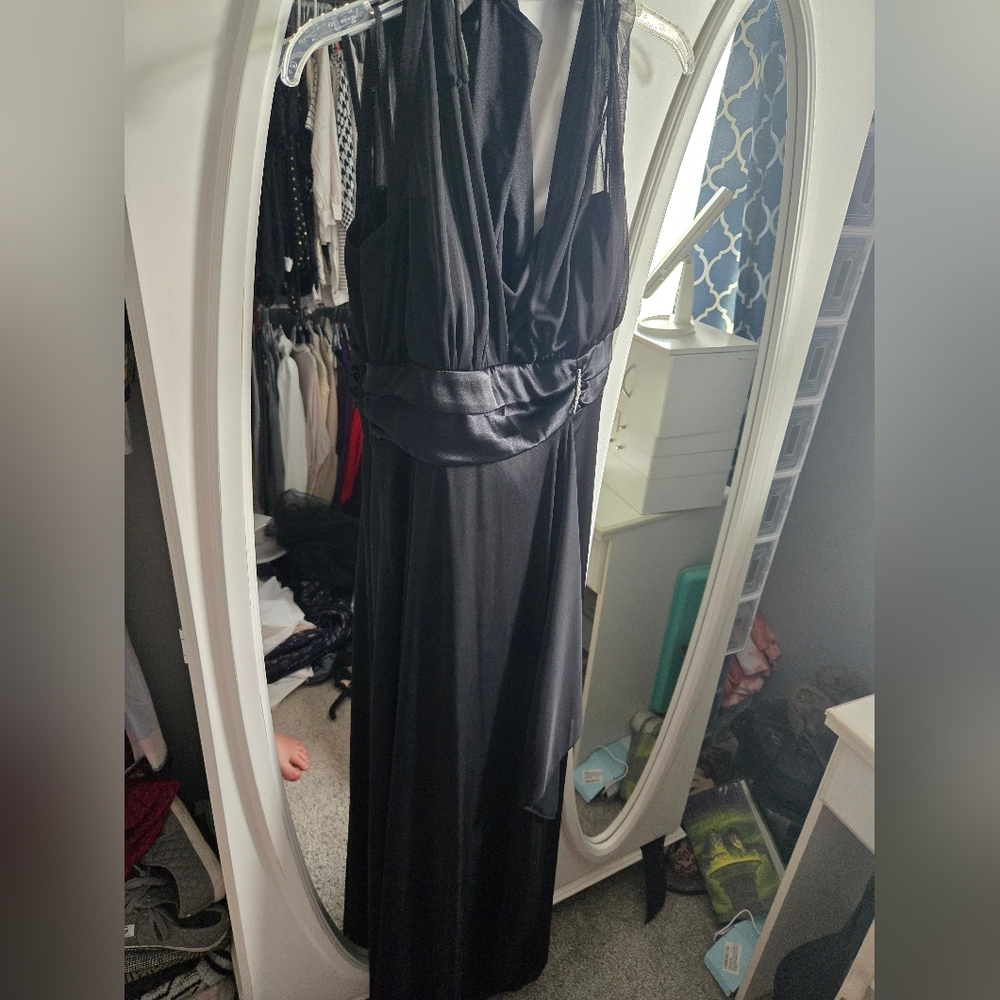 Blu Sage Elegant Black Prom Dress